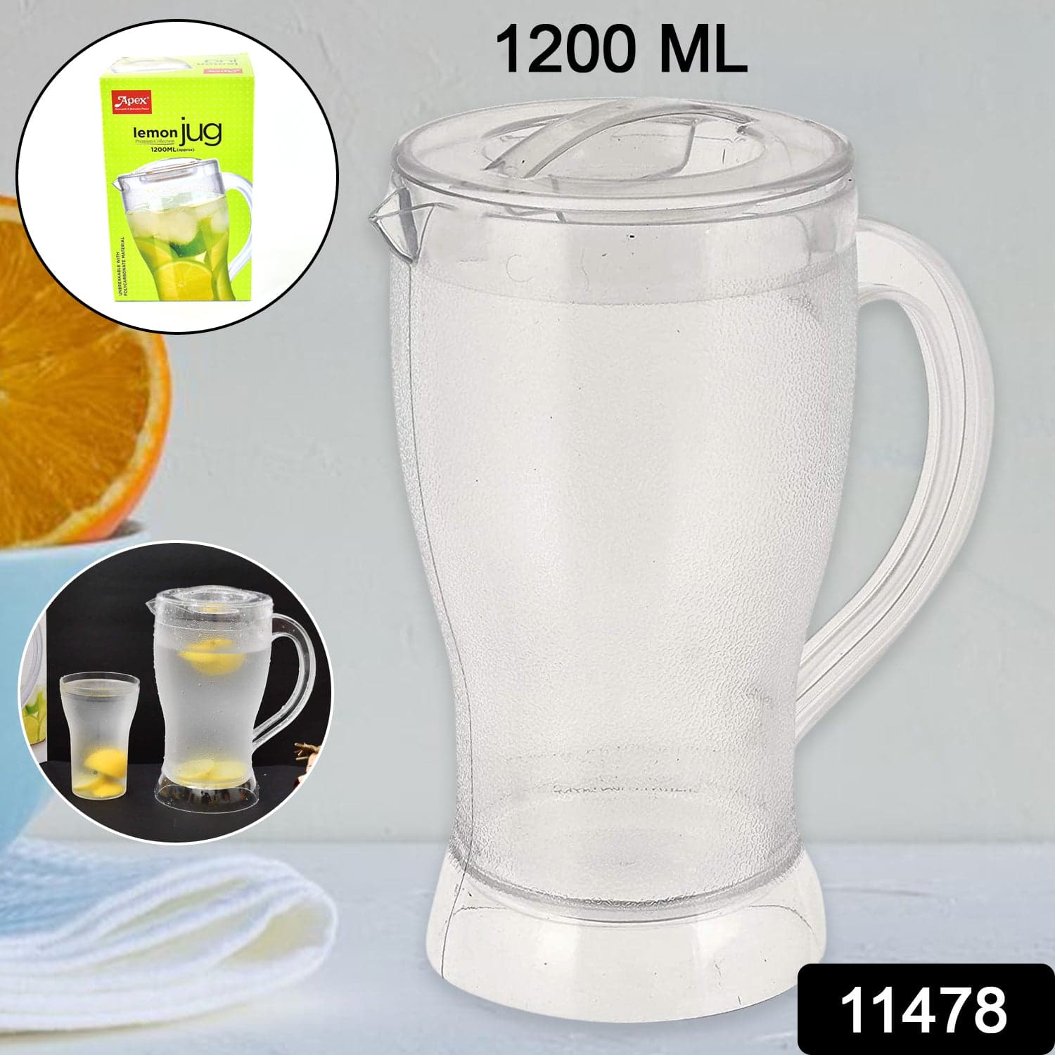 Apex Unbreakable Lemon Jug of 1200 ML (Approx / 1 Pc) thumbnail 2