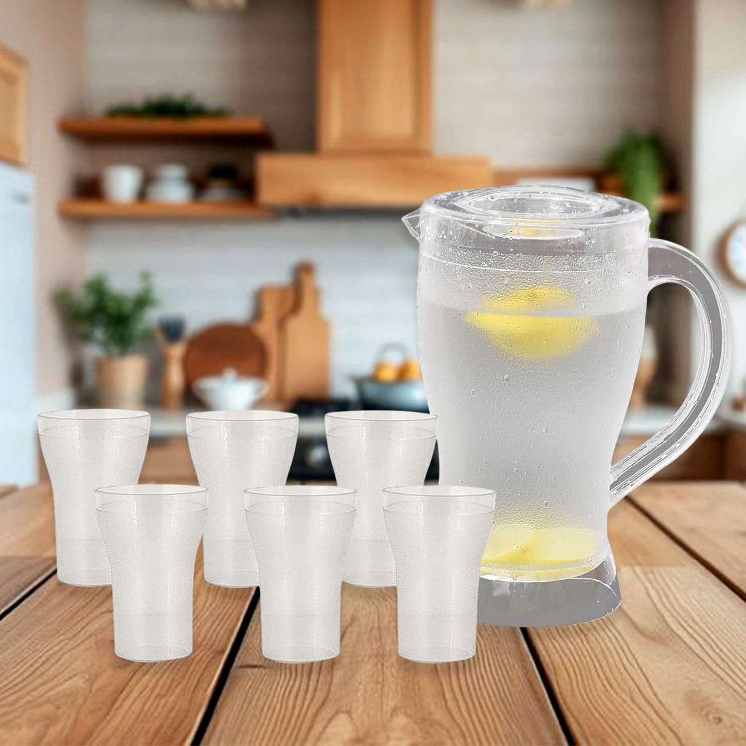 Apex Unbreakable Lemon Jug Set with 6 Glasses of 1200ML Jug + 300ML Glasses Approx thumbnail 7
