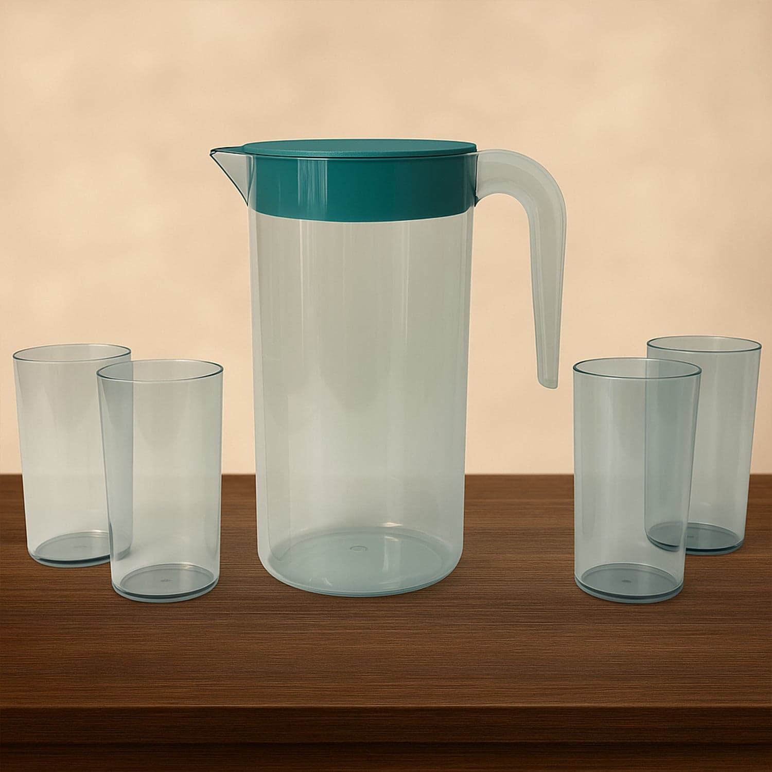 Apex Crystal Premium Jug with Lid & 4 Pcs Glass (1500 ML / 300 ML Approx / 5 Pcs Set) thumbnail 6