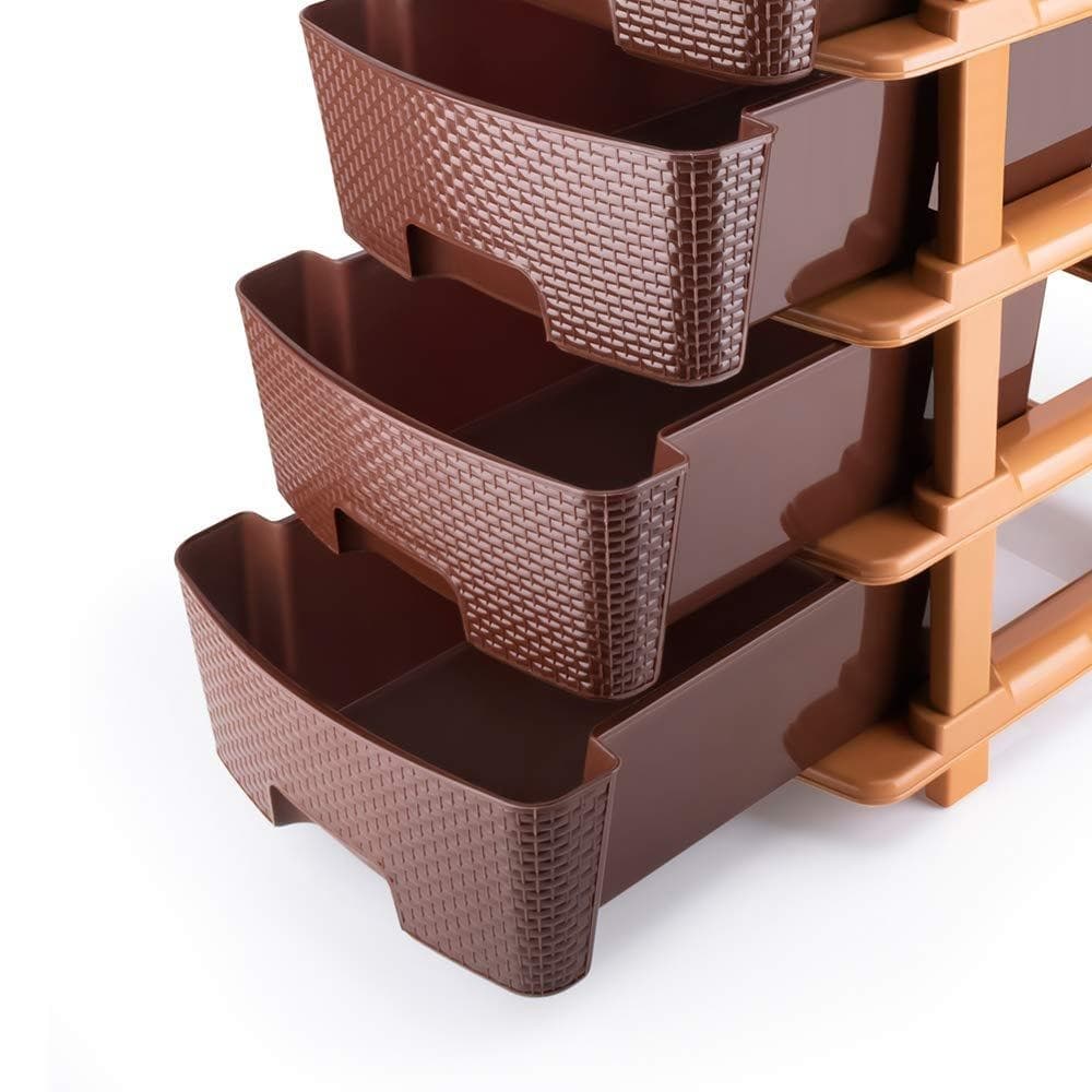 5tier Plastic Modular Drawer System For Multiple Use (Brown colour) thumbnail 6