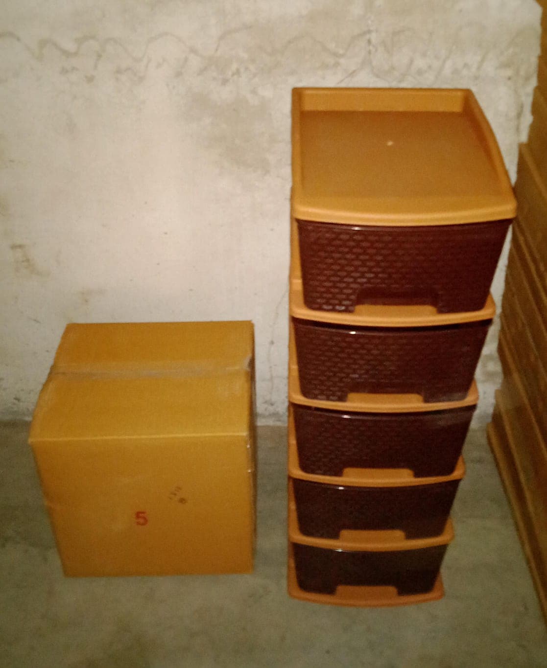5tier Plastic Modular Drawer System For Multiple Use (Brown colour) thumbnail 9