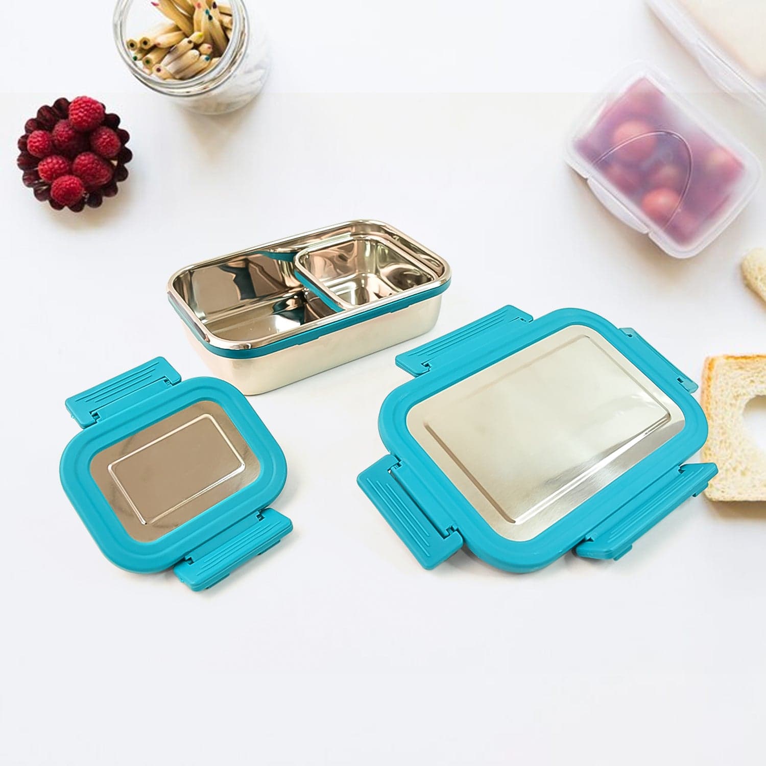 Apex Jerry Lunch Box Premium Stainless Steel Food Container (2 Pc / 700+200 ML Approx) thumbnail 3