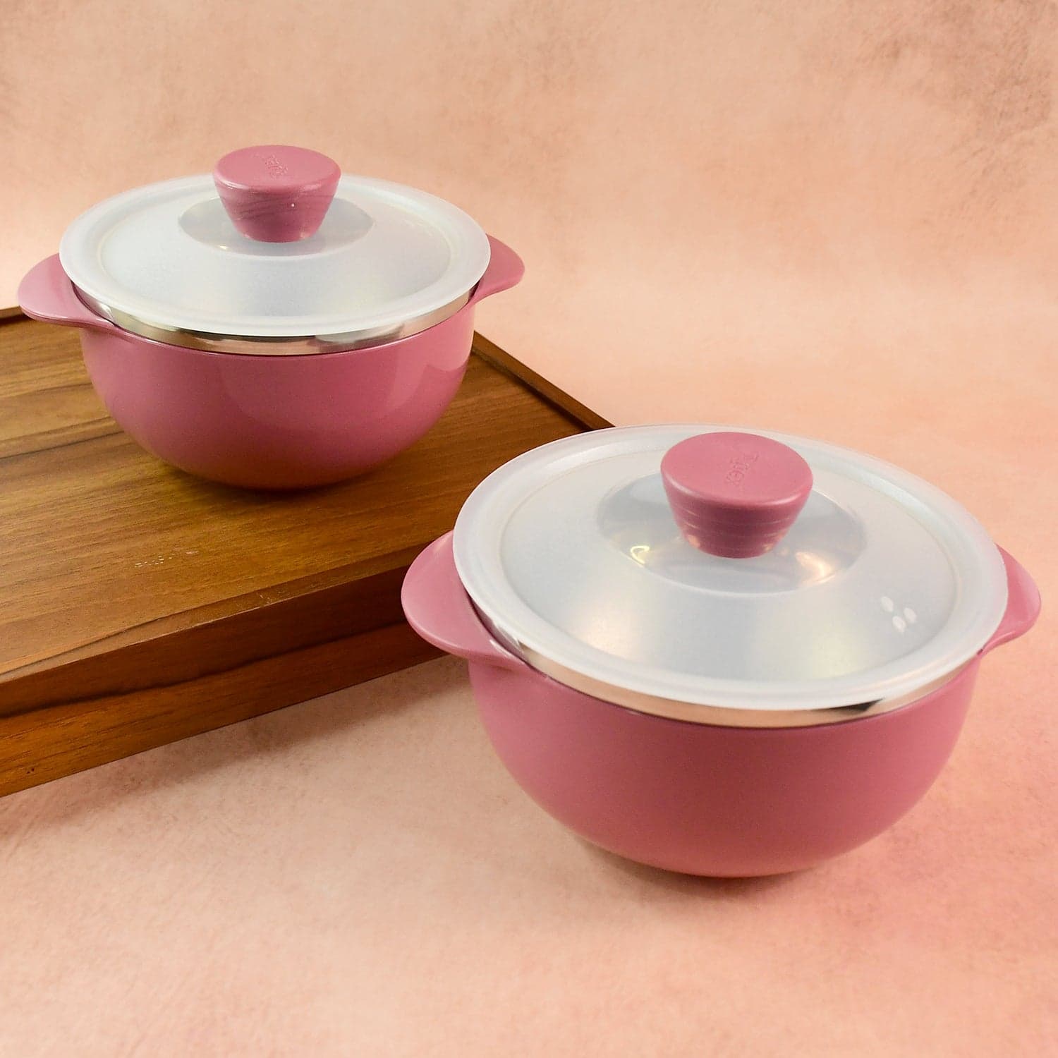 Apex Premium Plastic Serving Bowl Set With Lids 2 Pc thumbnail 2