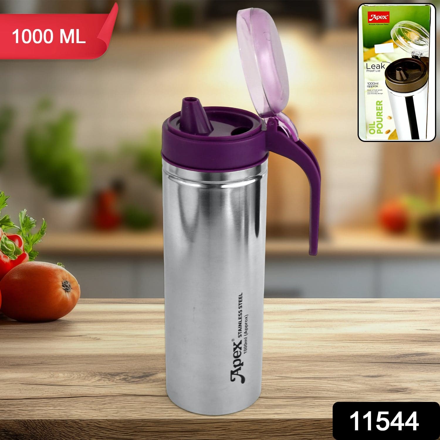 Apex 1000Ml Approx Stainless Steel Oil Pourer 1 Pc thumbnail 1