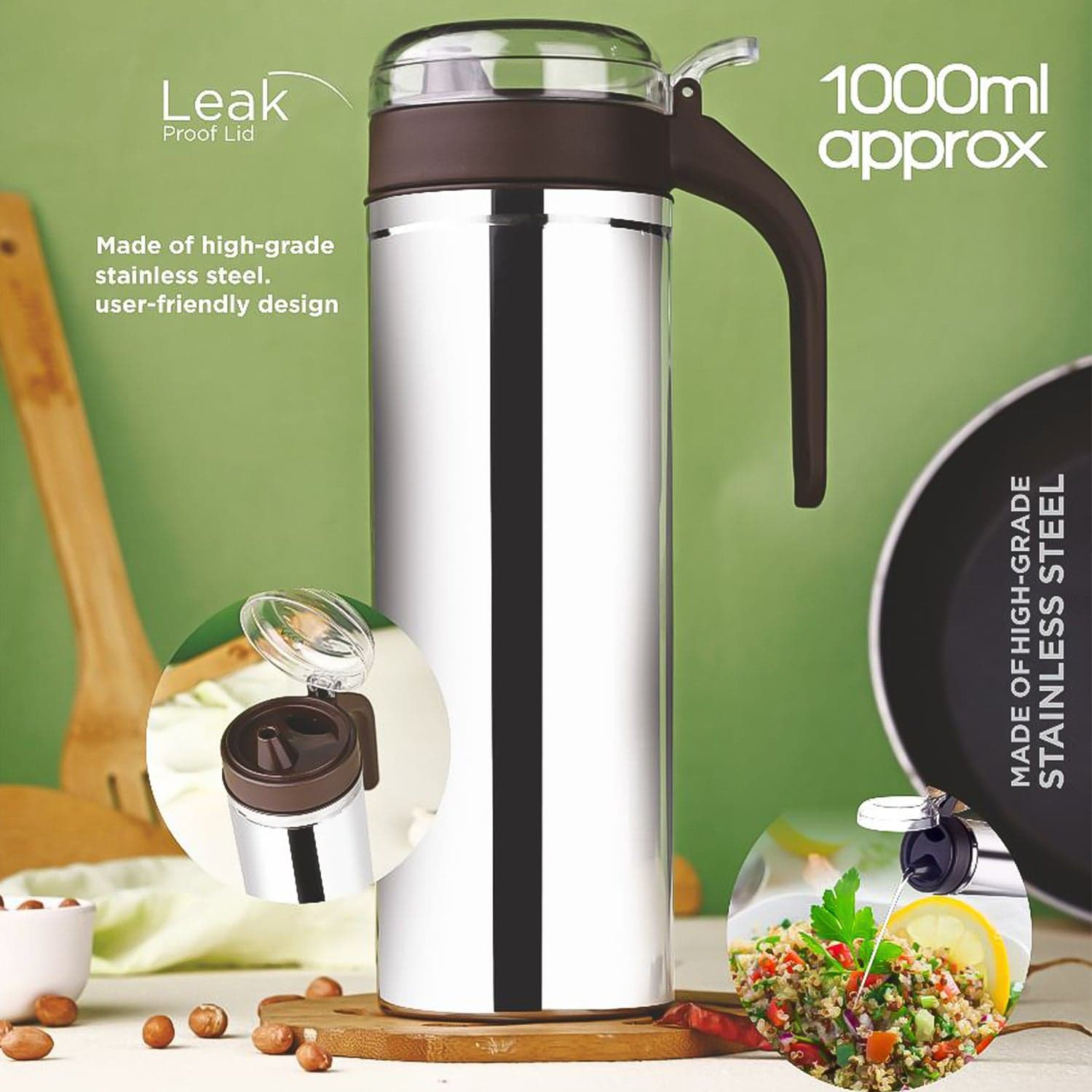 Apex 1000Ml Approx Stainless Steel Oil Pourer 1 Pc thumbnail 3