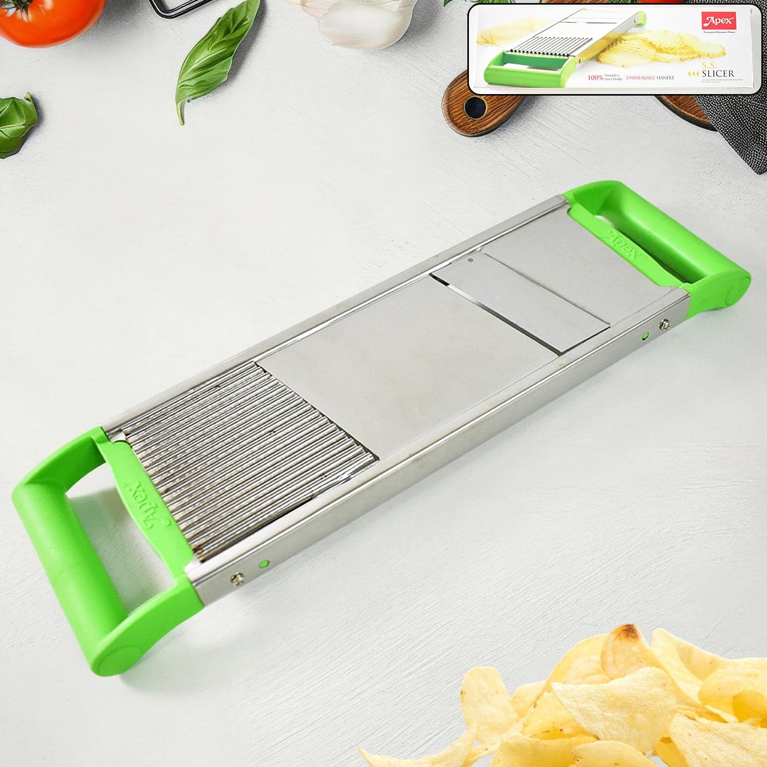 Apex Stainless Steel Vegetable Slicer 2 In 1 thumbnail 2