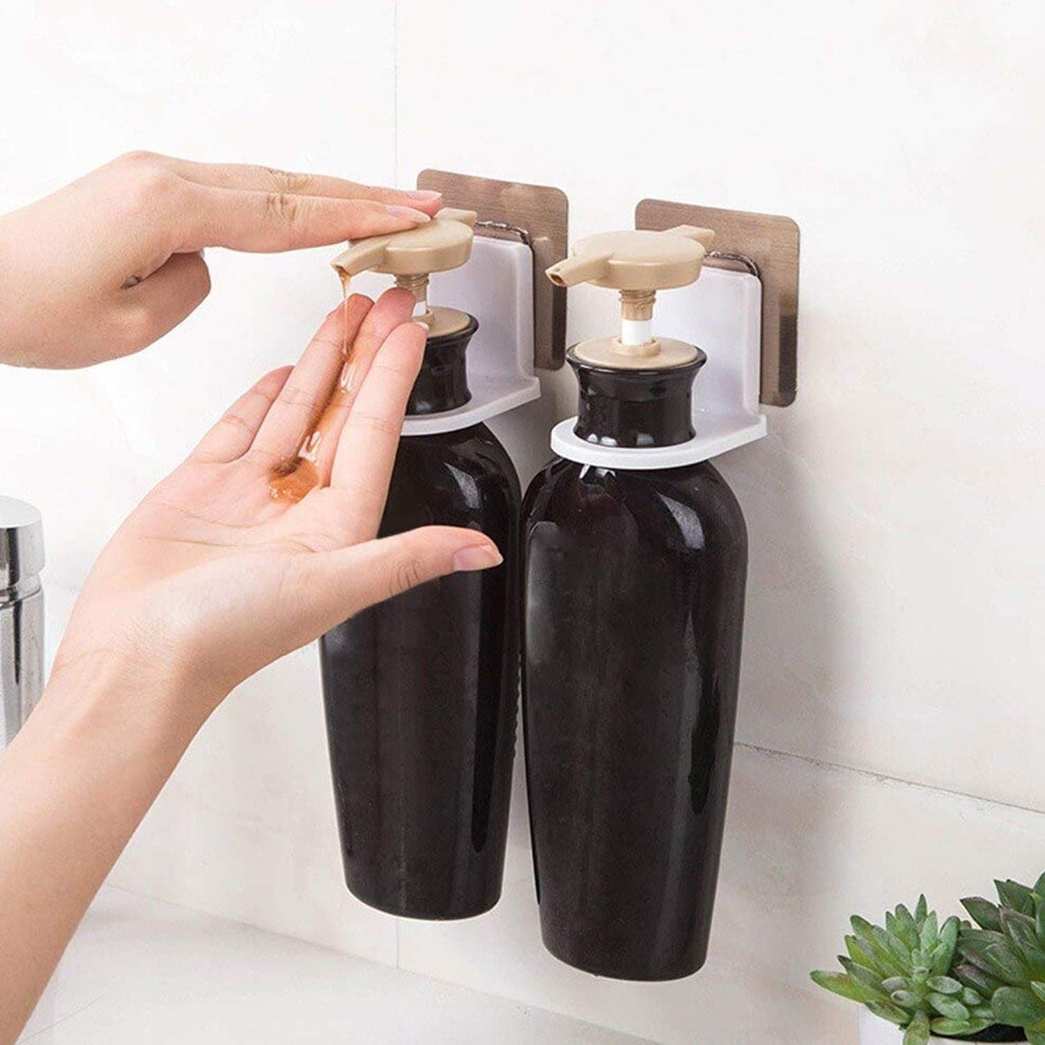 Wall-Mounted Adhesive Hook for Shampoo & Soap, Strong Hold (1pc) thumbnail 7
