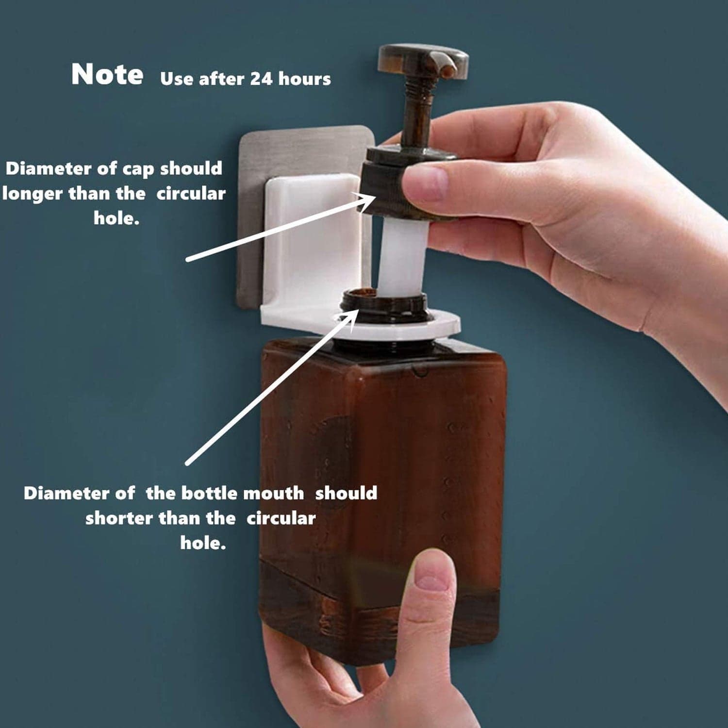 Wall-Mounted Adhesive Hook for Shampoo & Soap, Strong Hold (1pc) thumbnail 8