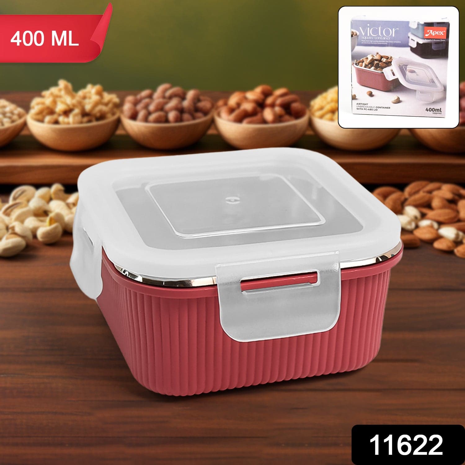 Apex Victor Square Food Storage Container 400 Ml 1 Pc thumbnail 1