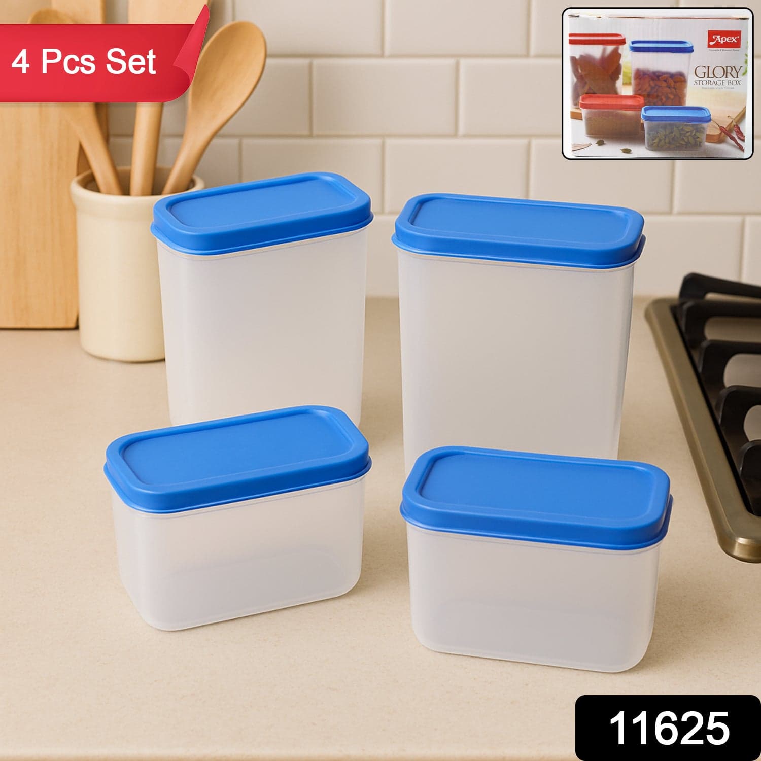 Apex Glory Plastic Storage Container Box Set 4 Pc thumbnail 1