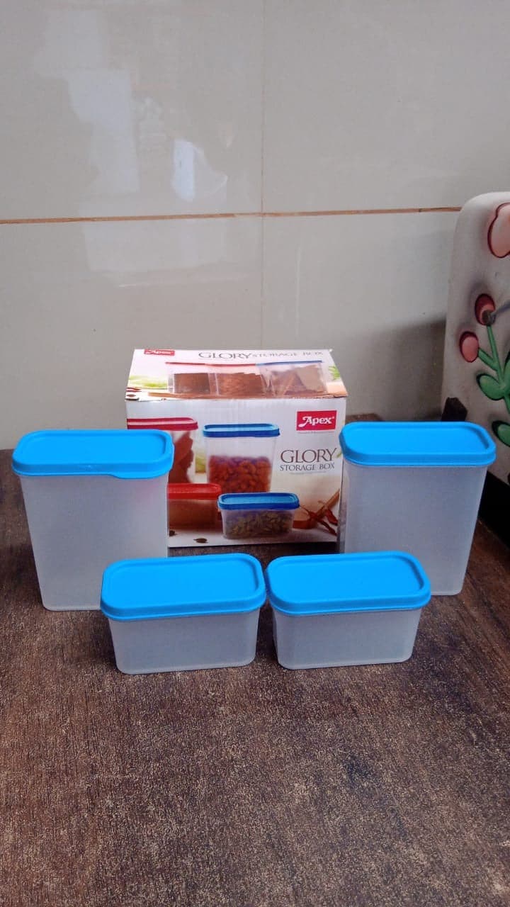 Apex Glory Plastic Storage Container Box Set 4 Pc thumbnail 6