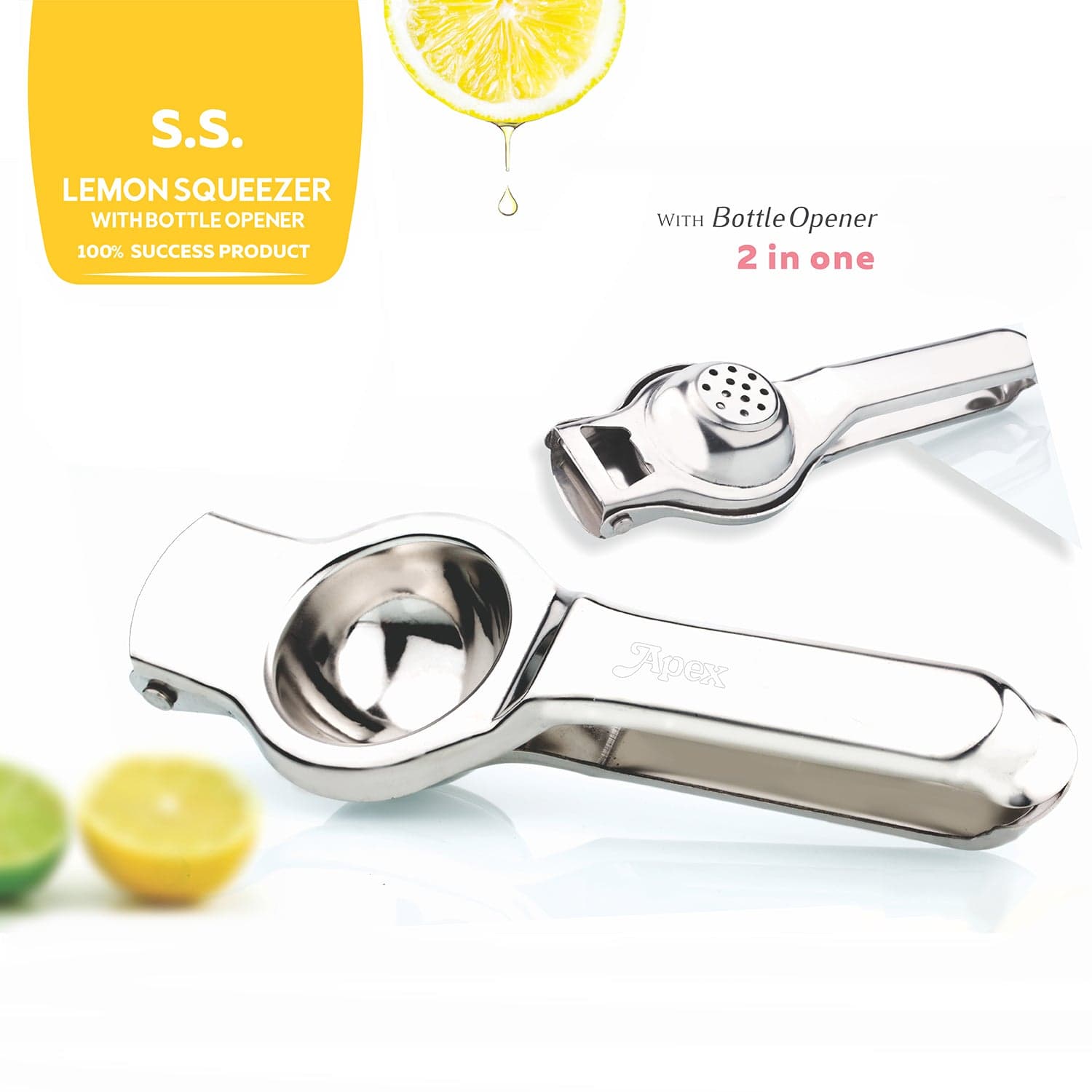Apex Heavy Duty Stainless Steel Lemon Press Squeezer thumbnail 2
