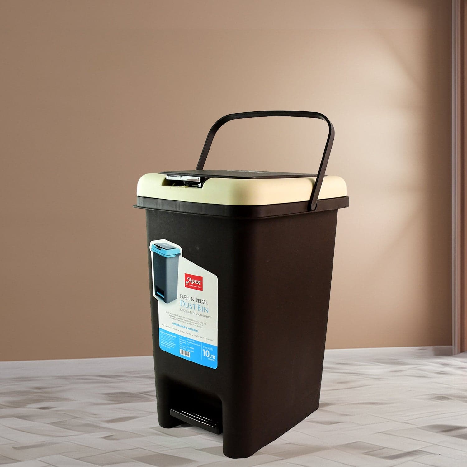 Apex Push N Pedal Plastic Dustbin 1 Pc thumbnail 3