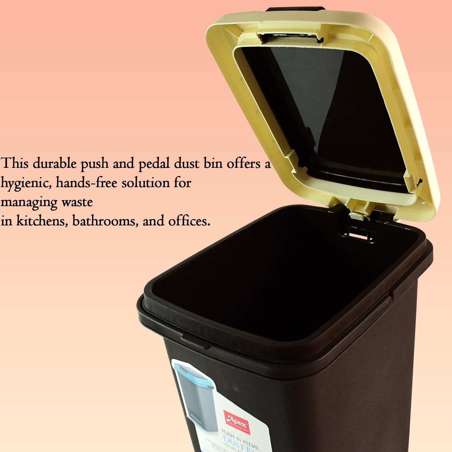 Apex Push N Pedal Plastic Dustbin 1 Pc thumbnail 5