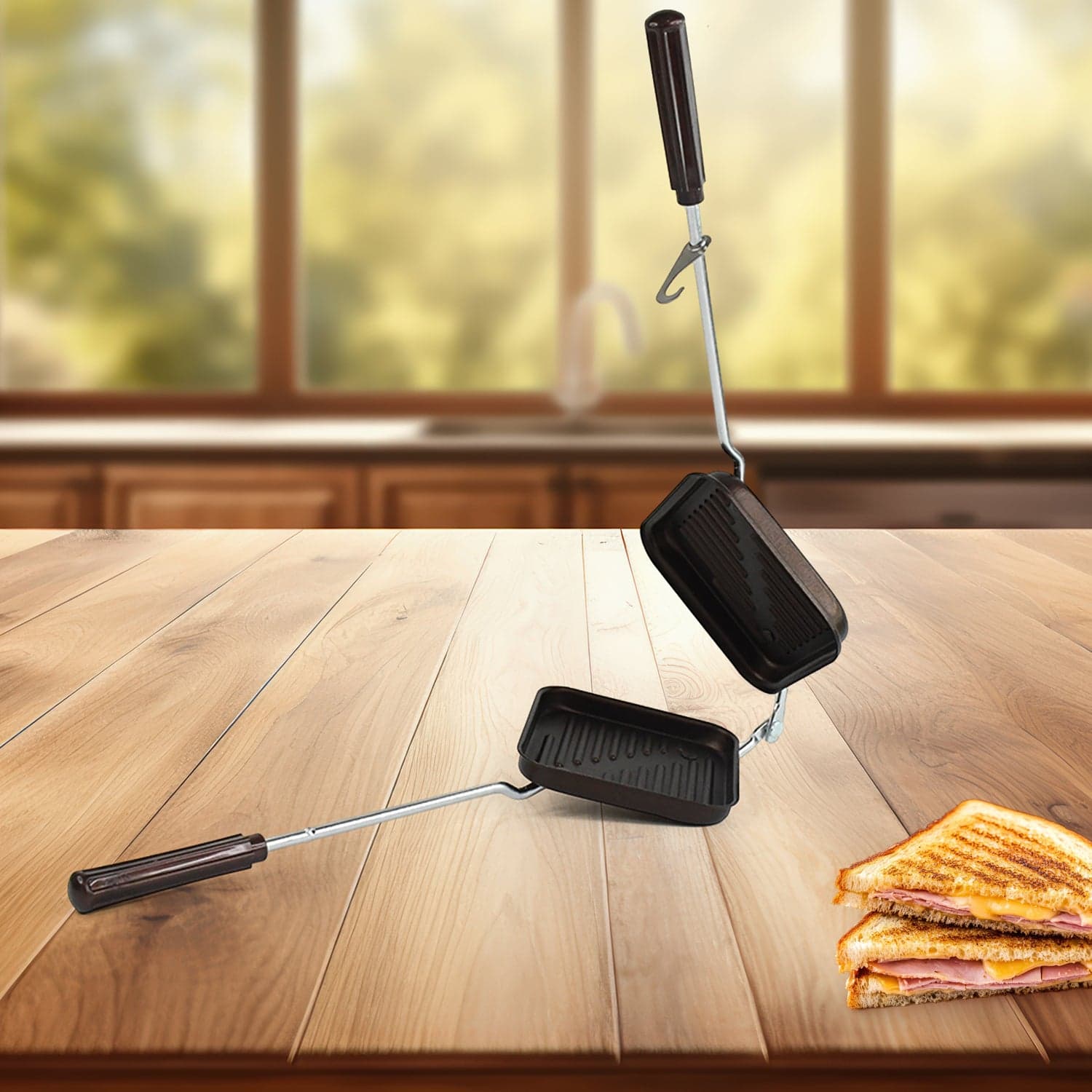 Apex Heavy Gauge Aluminium Grill Sandwich Toaster thumbnail 2