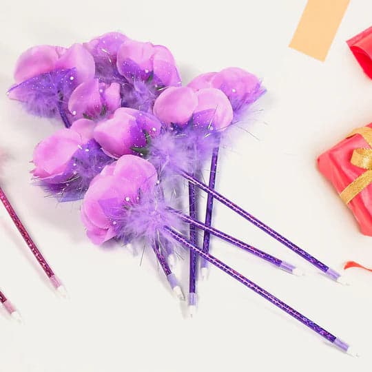 Fashion Rose Flower & Star Design Ball Pen Smooth Writing For Wedding  thumbnail 3