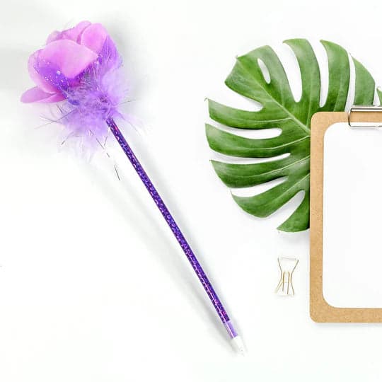 Fashion Rose Flower & Star Design Ball Pen Smooth Writing For Wedding  thumbnail 5