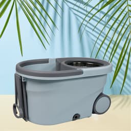 Quick Spin Mop With Steel Spin, Bucket Floor Cleaning, Easy Wheels & Big Bucket, Floor Cleaning Mop With Bucket ID-1184