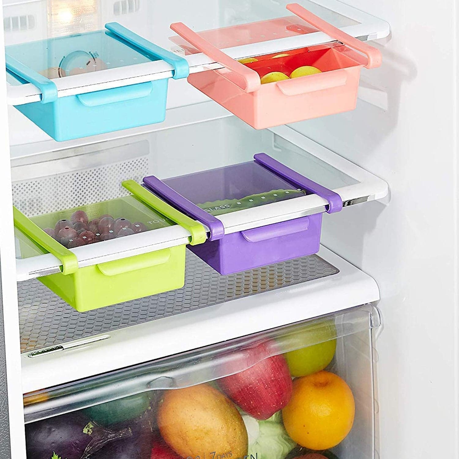 Adjustable Sliding Refrigerator Storage Basket 1 Pc thumbnail 3