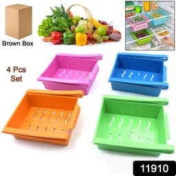 Adjustable Refrigerator Storage Organizer Drawers 4 Pc
