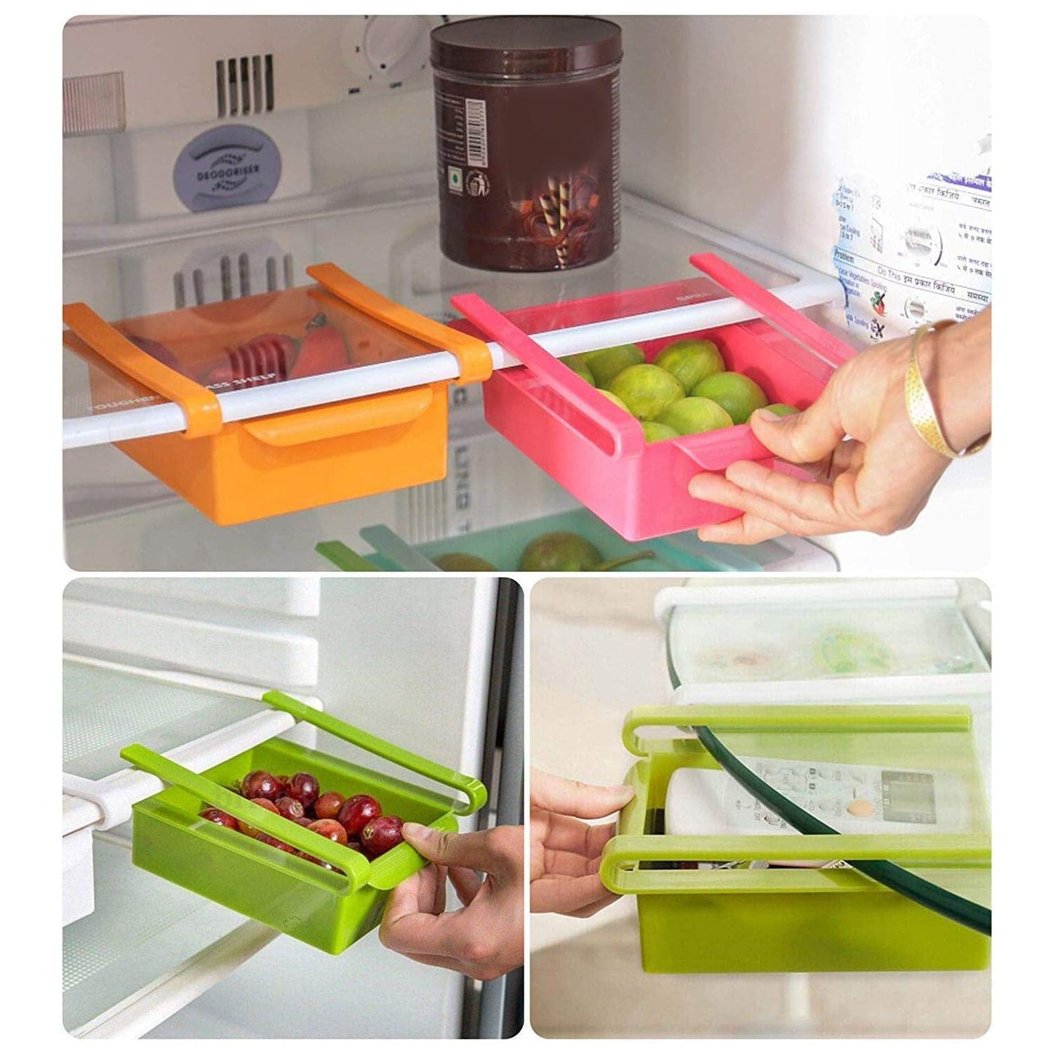 Adjustable Refrigerator Storage Organizer Drawers 4 Pc thumbnail 3