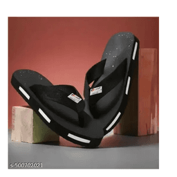 LIFEO New look with Trendy!!Stylish !!Black and White Flip-Flops for Men – Comfortable Casual Wear for Indoor and Outdoor