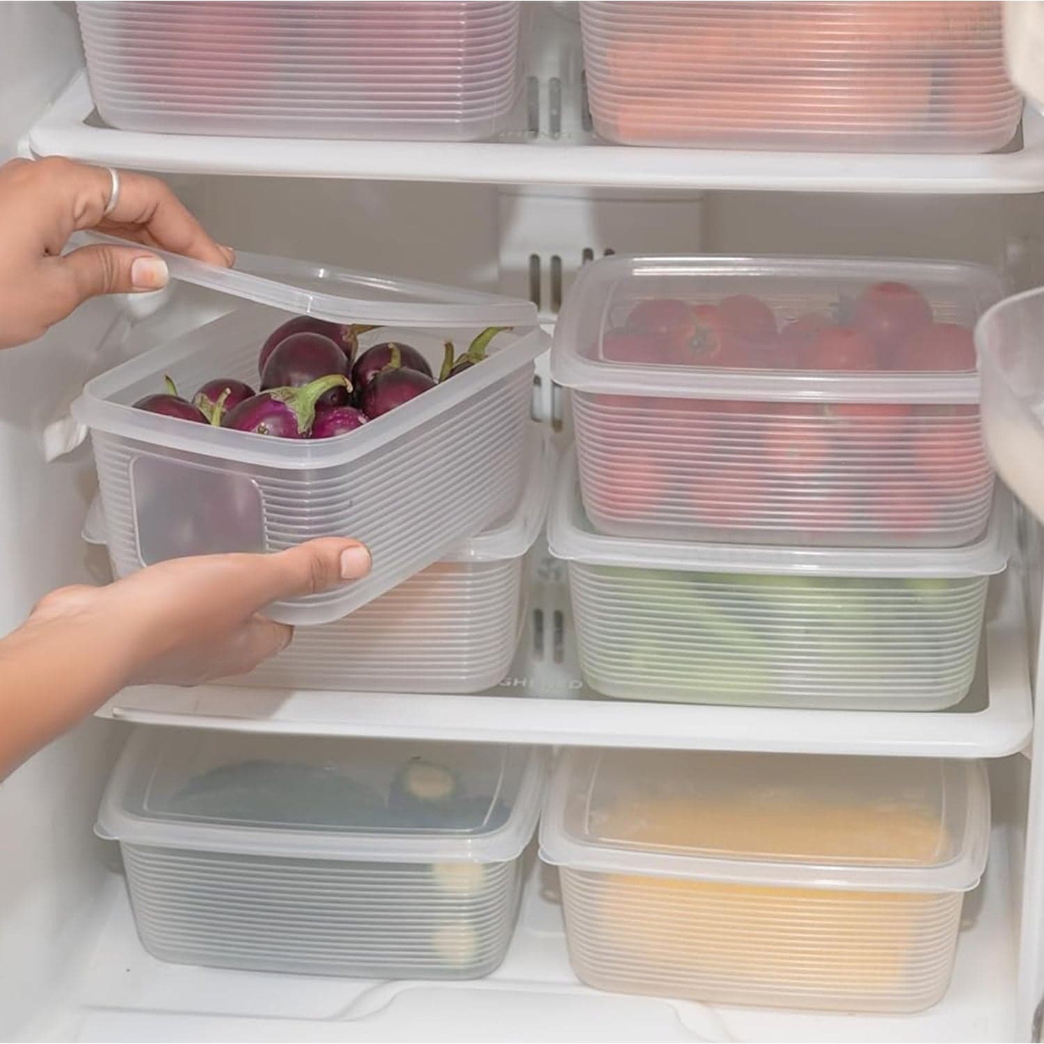 6 Pcs Multipurpose Plastic Food Storage Container Set thumbnail 3