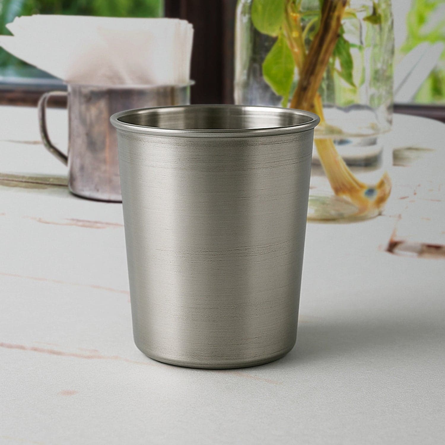 Small Stainless Steel Drinking Glass 1 Pc thumbnail 2