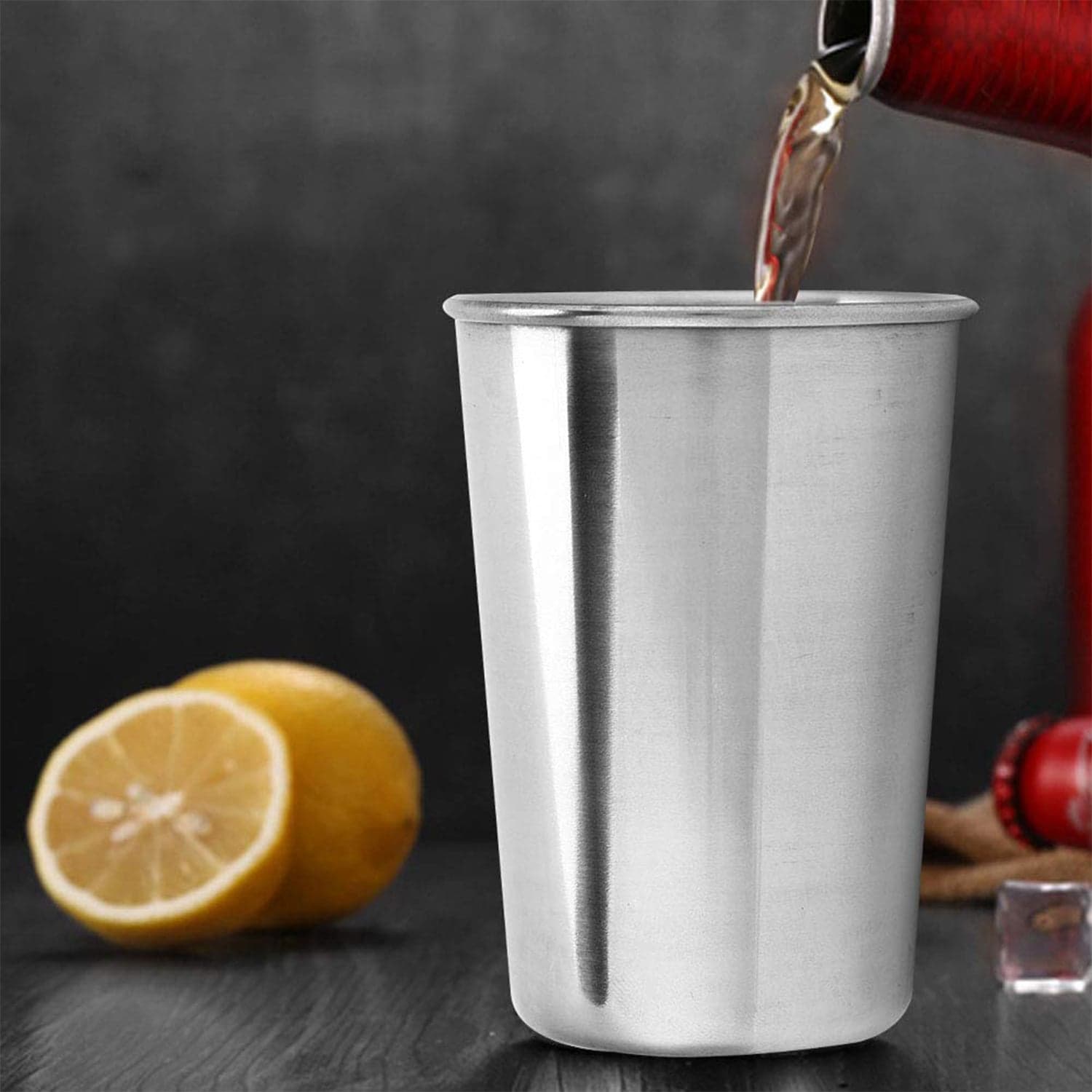 Small Stainless Steel Drinking Glass 1 Pc thumbnail 6