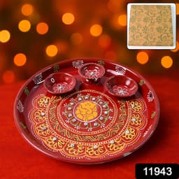 Painted Decorative Pooja Thali
