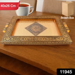 11945 Wooden Rajvadi Tray 1Pc