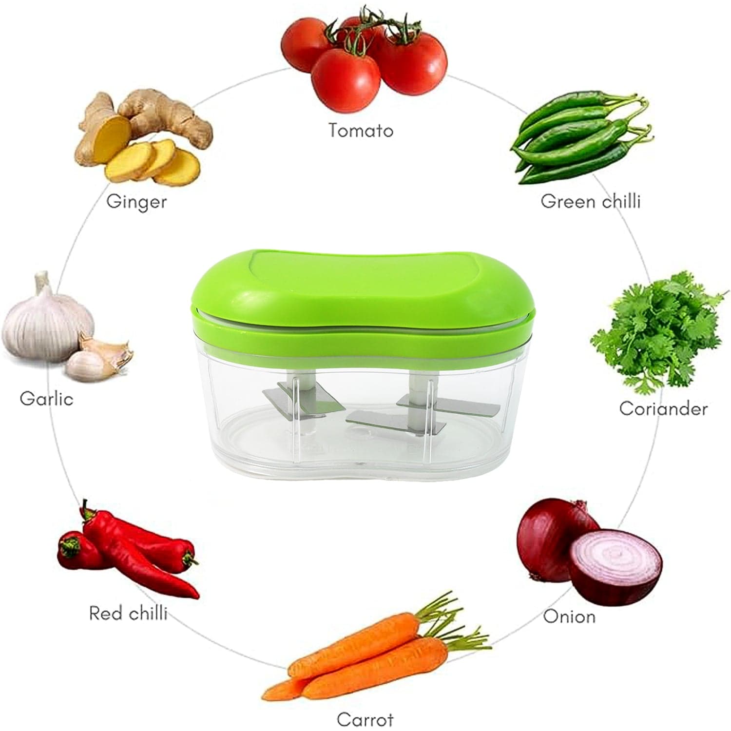 Manual Hand Push Garlic Cutter Vegetable Chopper thumbnail 3