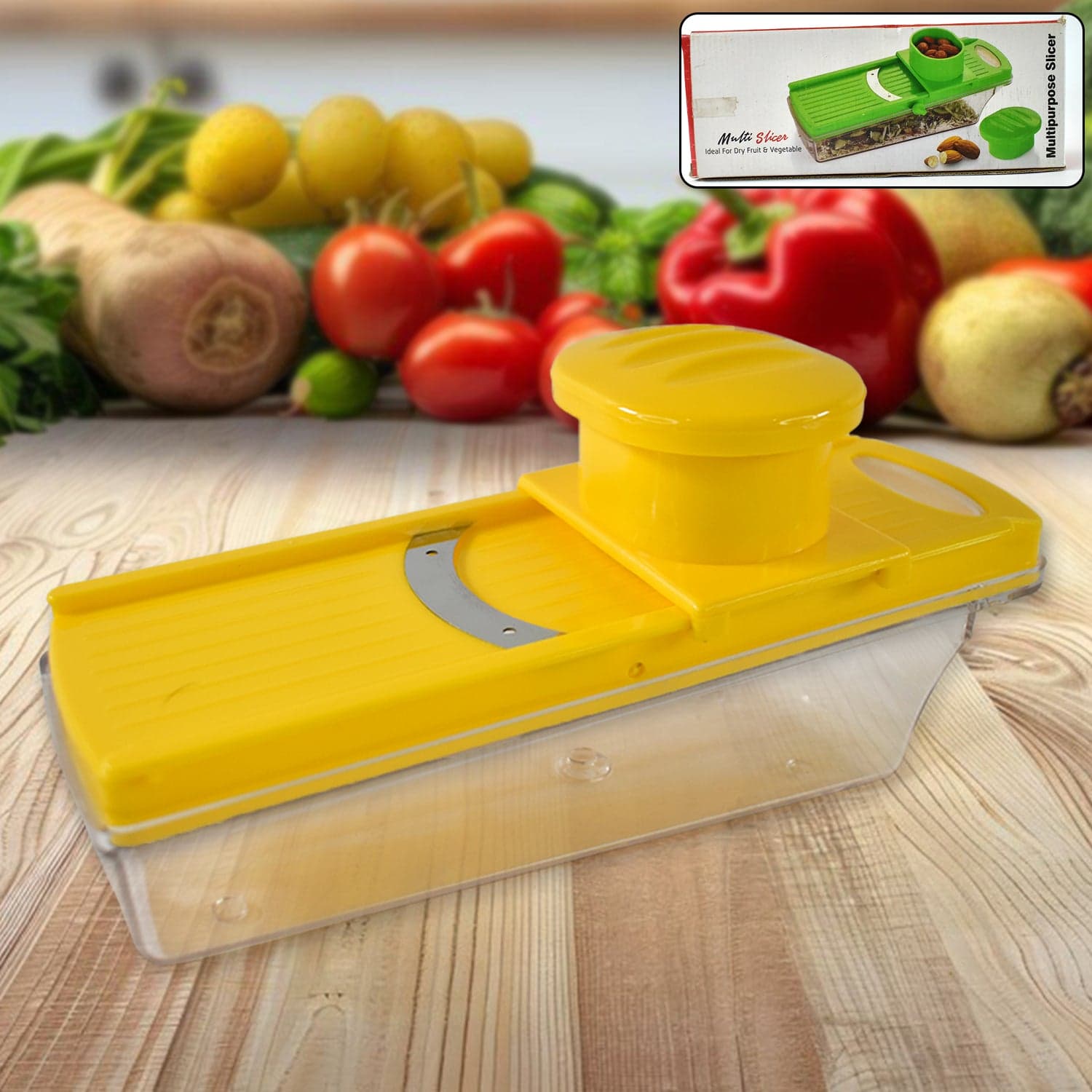 Big Multipurpose Vegetable and Fruit Slicer (Yellow / 1 Pc) thumbnail 1