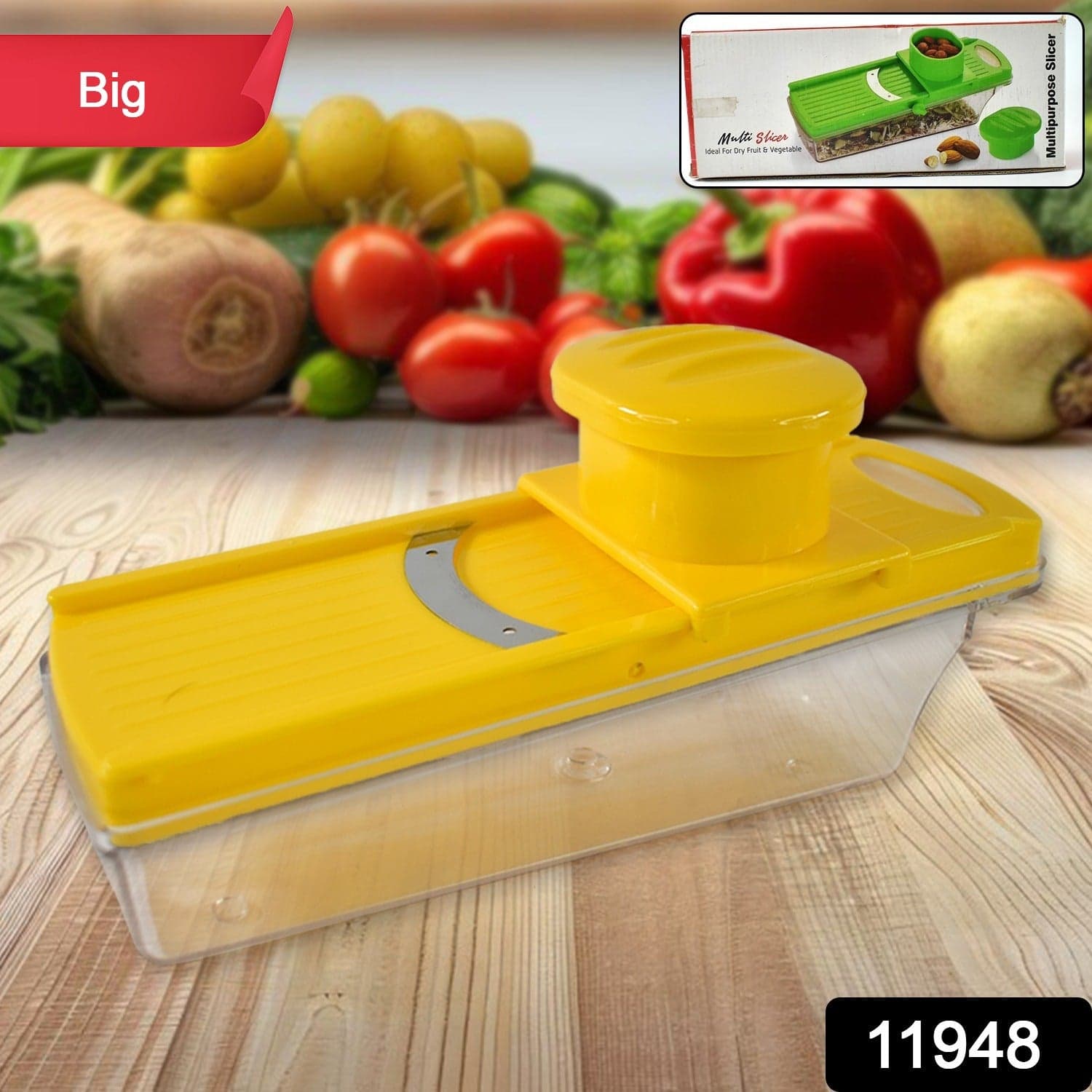 Big Multipurpose Vegetable and Fruit Slicer (Yellow / 1 Pc) thumbnail 2