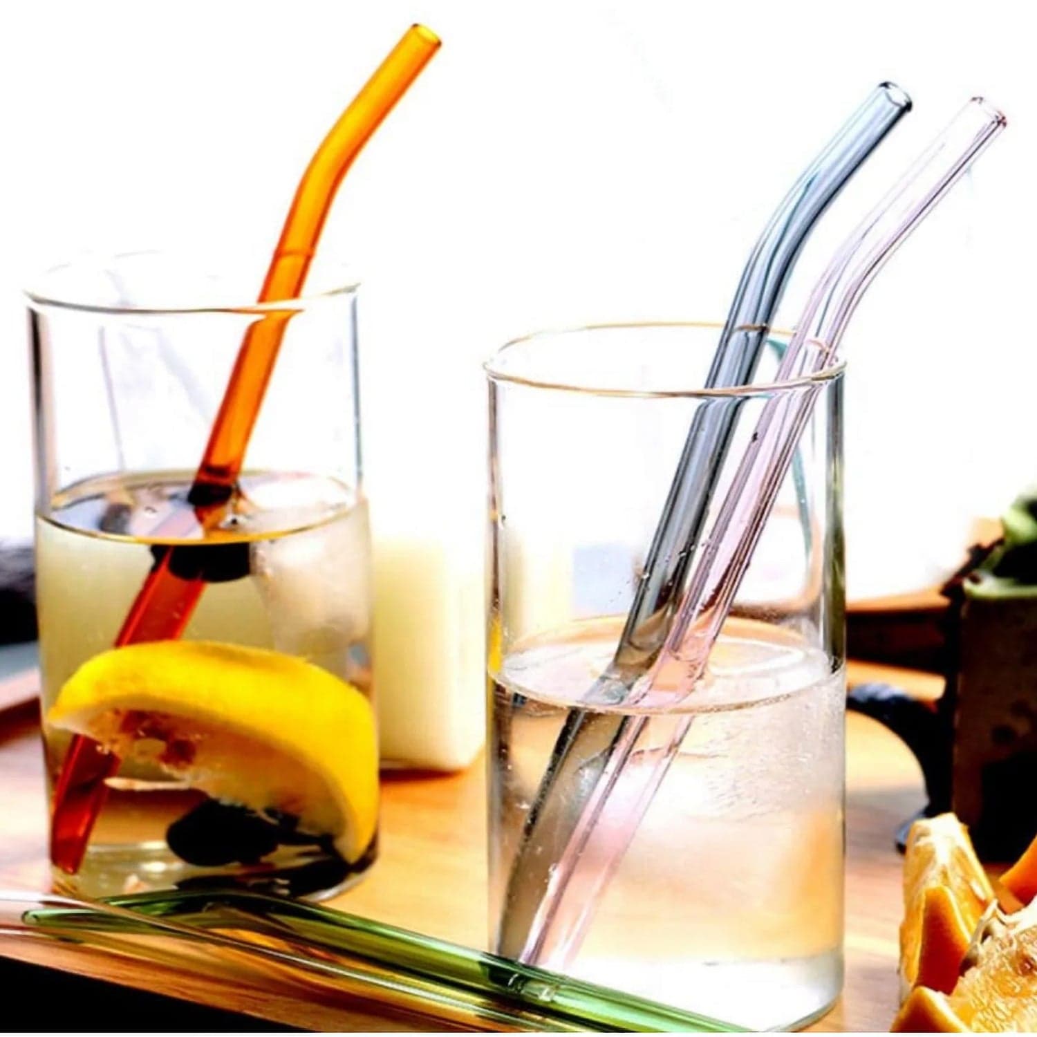 Reusable Glass Straws Clear Glass Drinking Straw (5 pcs Set) thumbnail 6