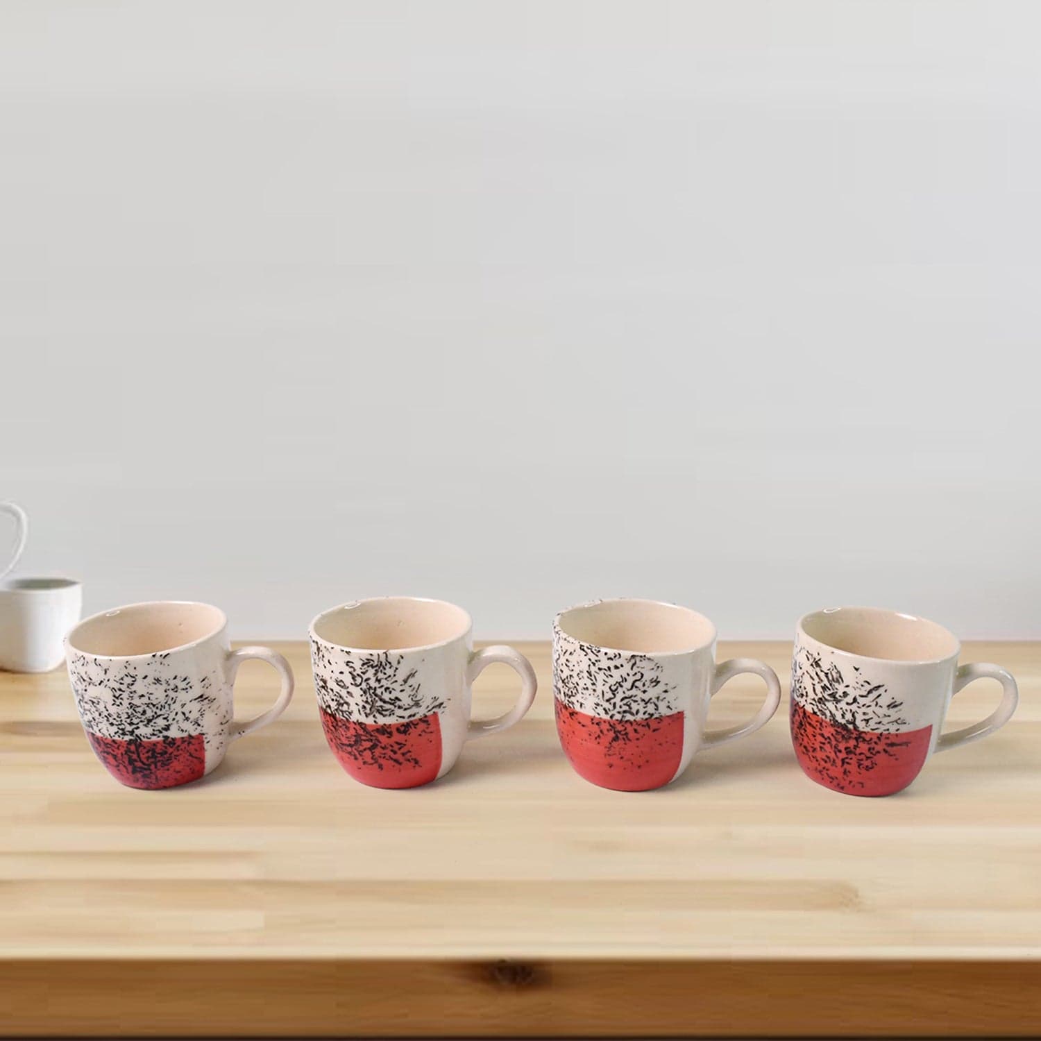 Healthy Choice Set Of 4pc Ceramic Cup And 4pc Glass Bowl With Plastic Plate (9 Pcs Set) thumbnail 6