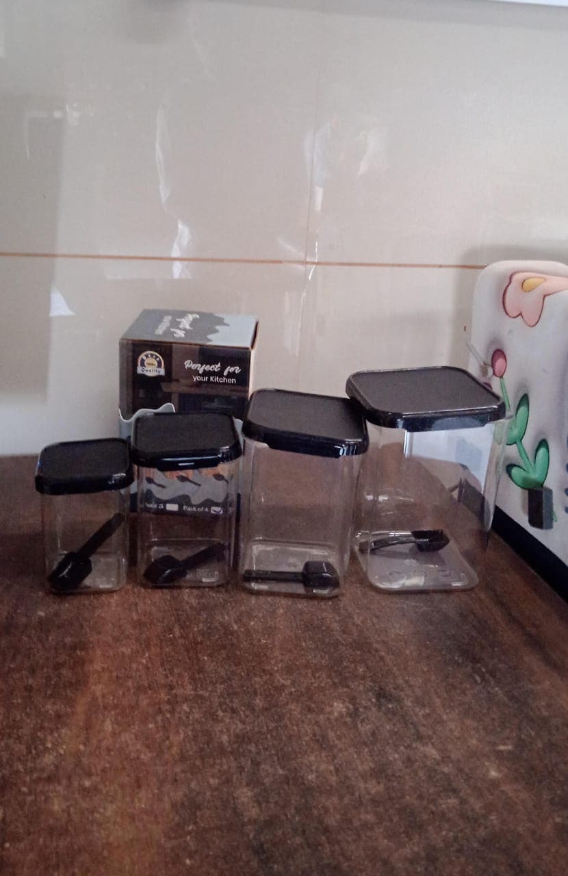 Plastic Air Tight Containers Storage (4 Pc Set With 4 Spoon) thumbnail 7