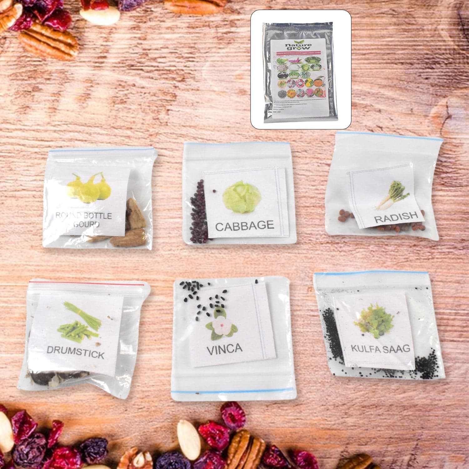 20 Varieties of Vegetable & Flower Seeds Combo (1 Pkt. / 20 Varieties) thumbnail 3