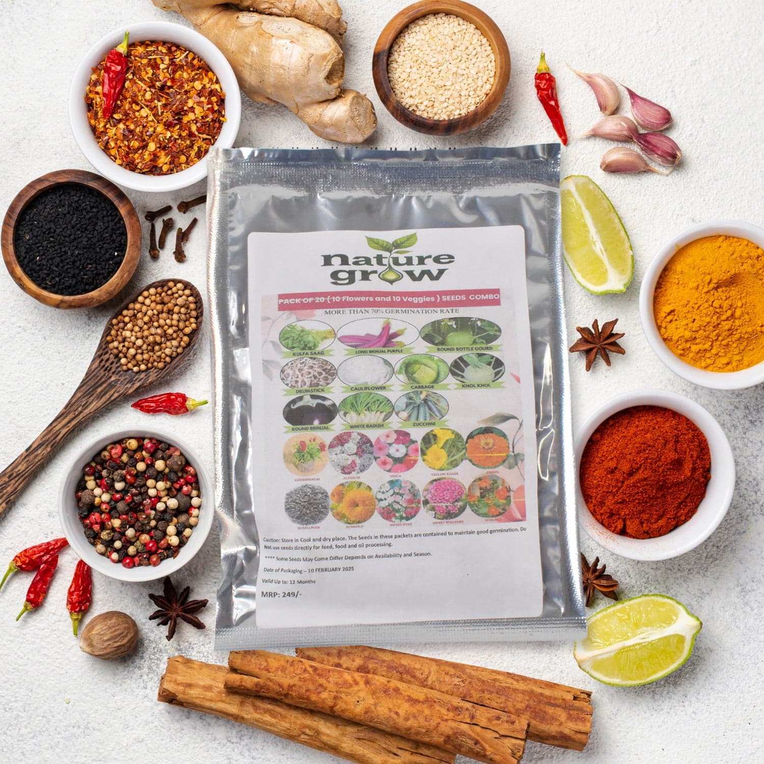 20 Varieties of Vegetable & Flower Seeds Combo (1 Pkt. / 20 Varieties) thumbnail 4