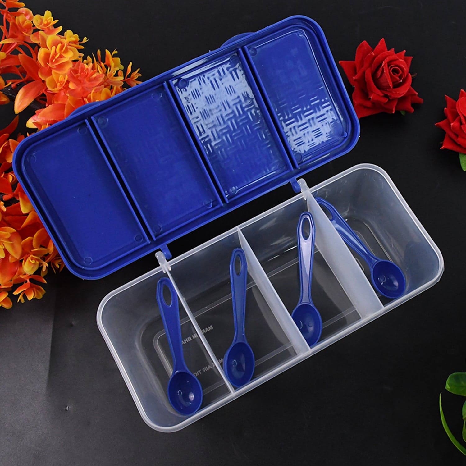 Kitchen Multipurpose Air-tight 4 Sections Storage Containers / Masala Box (1 Set) thumbnail 3