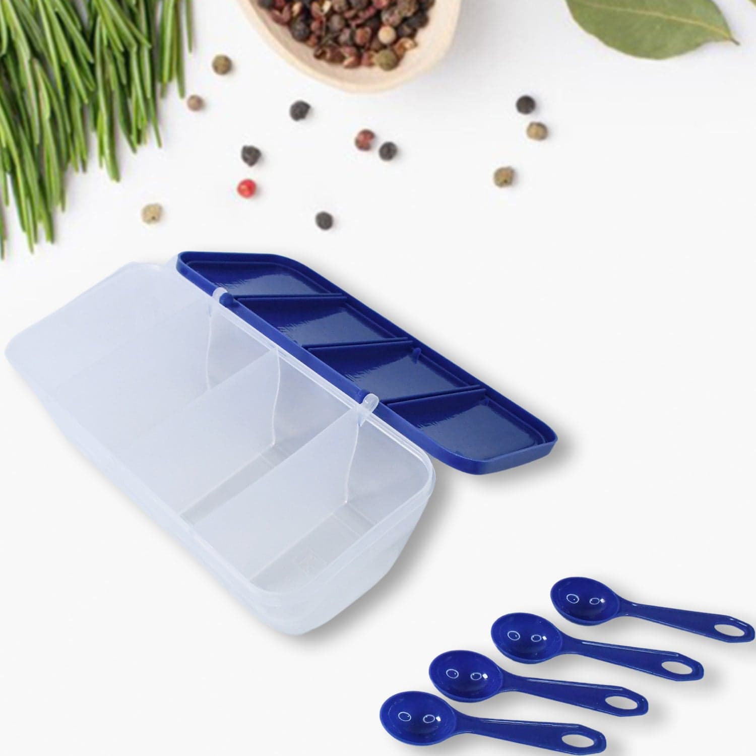 Kitchen Multipurpose Air-tight 4 Sections Storage Containers / Masala Box (1 Set) thumbnail 4