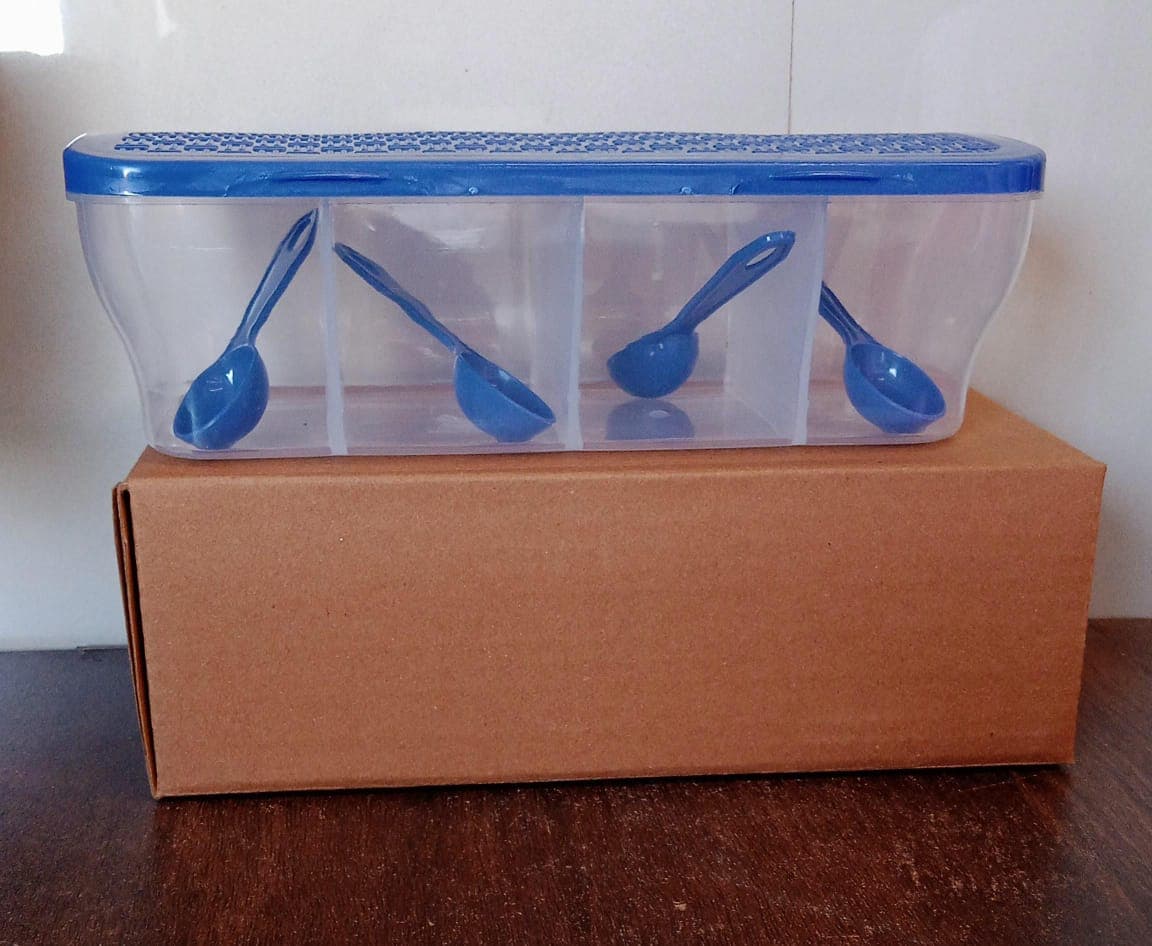 Kitchen Multipurpose Air-tight 4 Sections Storage Containers / Masala Box (1 Set) thumbnail 7