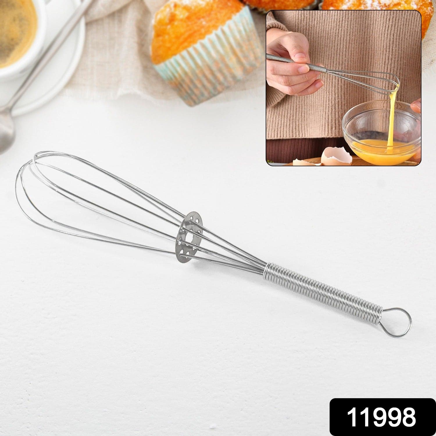 Kitchen Whisk, Stainless Steel Kitchen Tool (1 Pc / 16 cm) thumbnail 2