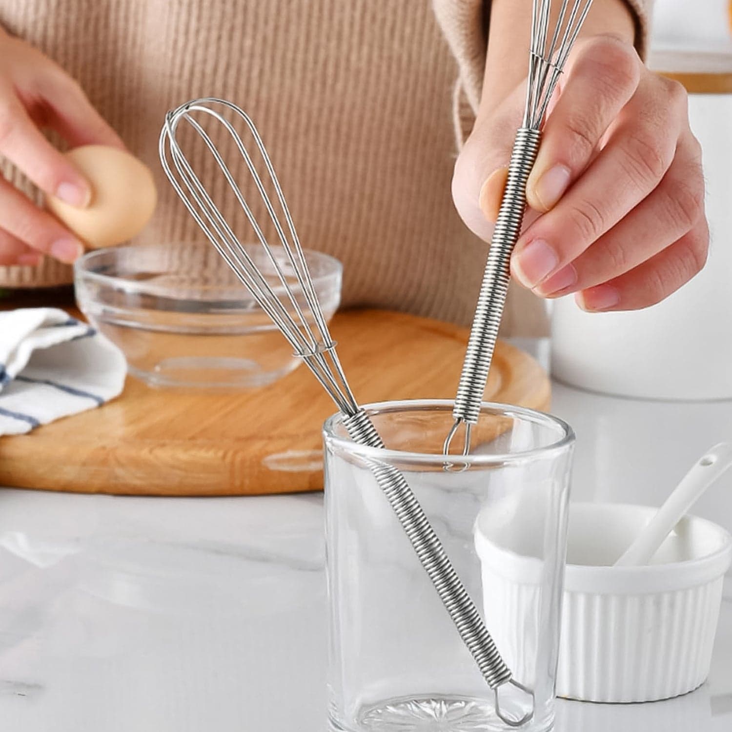 Kitchen Whisk, Stainless Steel Kitchen Tool (1 Pc / 16 cm) thumbnail 4