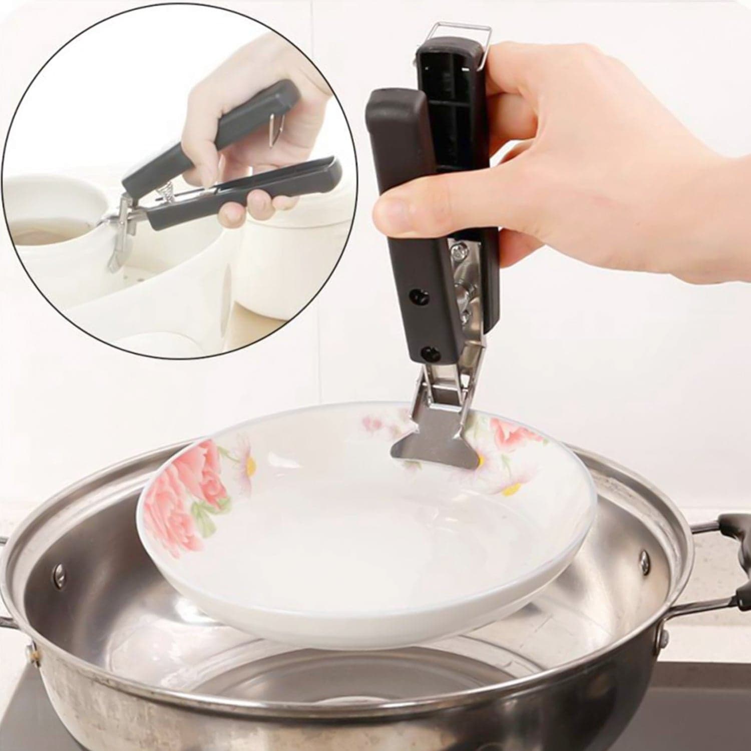 Anti Heat Bowl clamp Holder Stainless Steel Dish Tray Clip thumbnail 3