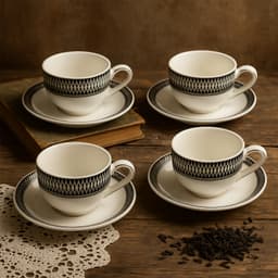 Ceramic Tea / cups and Saucer / Rakabi Set of 12 Pcs