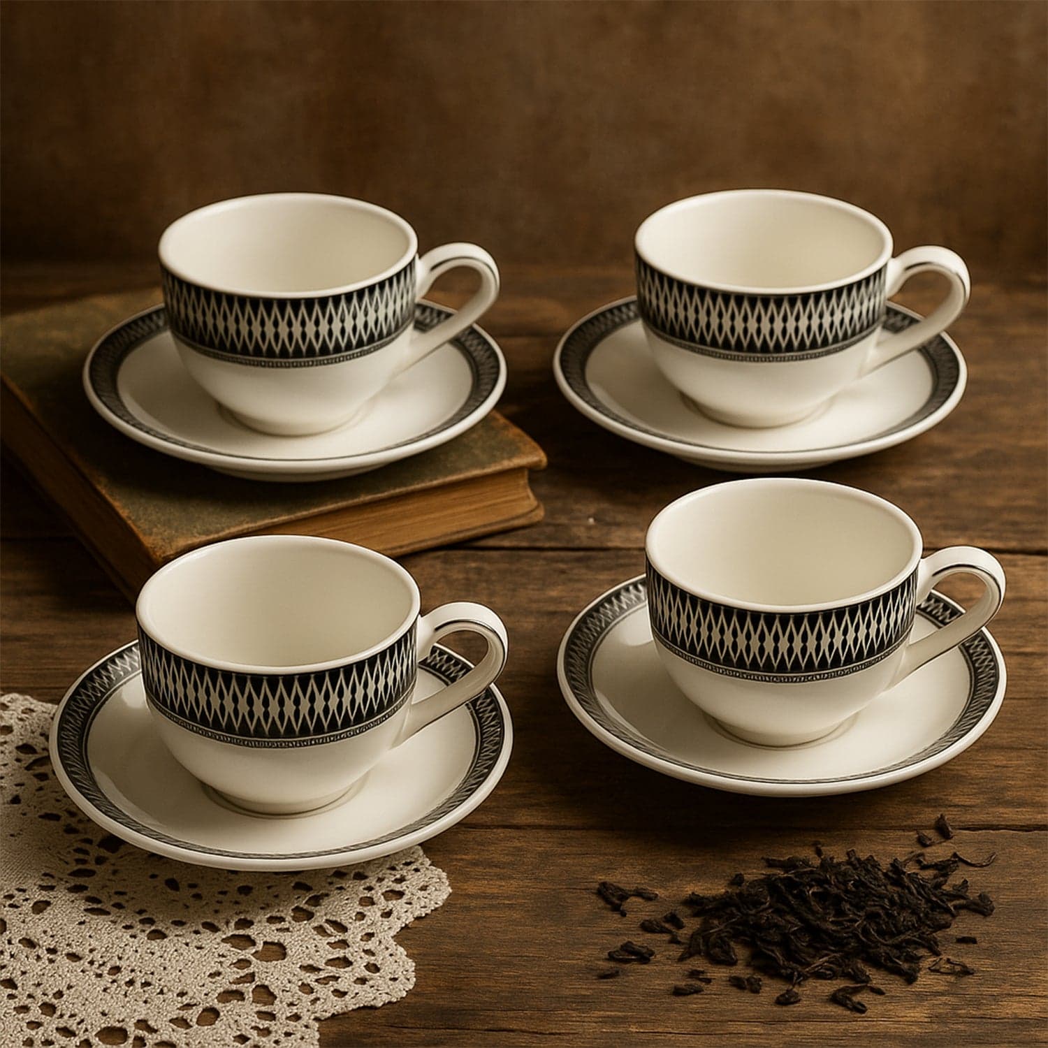 Ceramic Tea / cups and Saucer / Rakabi Set of 12 Pcs thumbnail 1