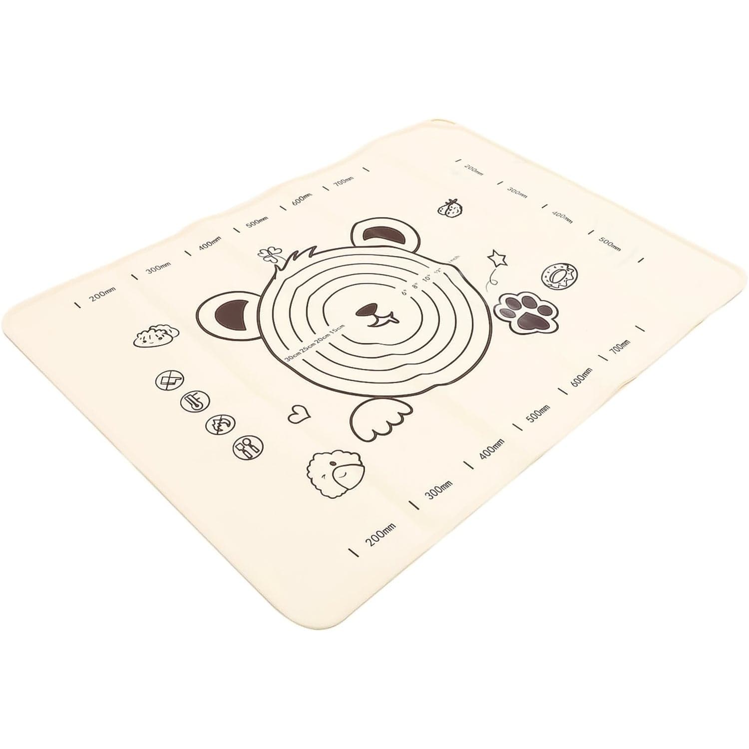 3 In 1 Heavy Silicone Baking Mat With Wooden Belan & Cake Scraper (3 Pcs Set / 70—50 CM) thumbnail 5