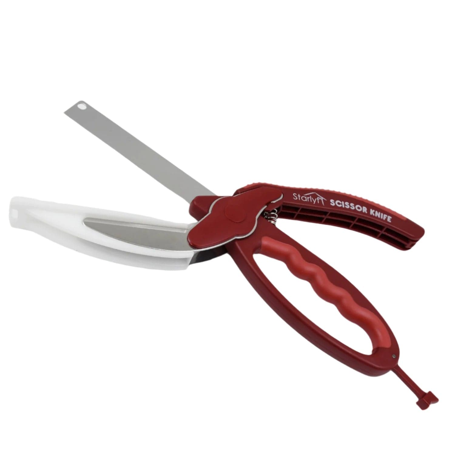 2 in 1 Kitchen Knife Scissor with Spring Locking Hinge and Chopping Board (1 Pc / With Card Packing) thumbnail 1