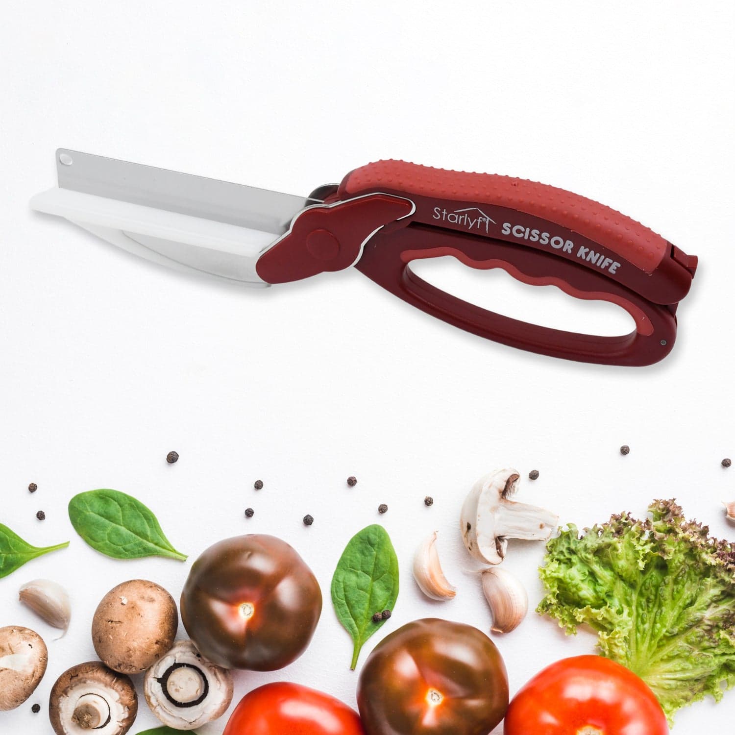 2 in 1 Kitchen Knife Scissor with Spring Locking Hinge and Chopping Board (1 Pc / With Card Packing) thumbnail 3